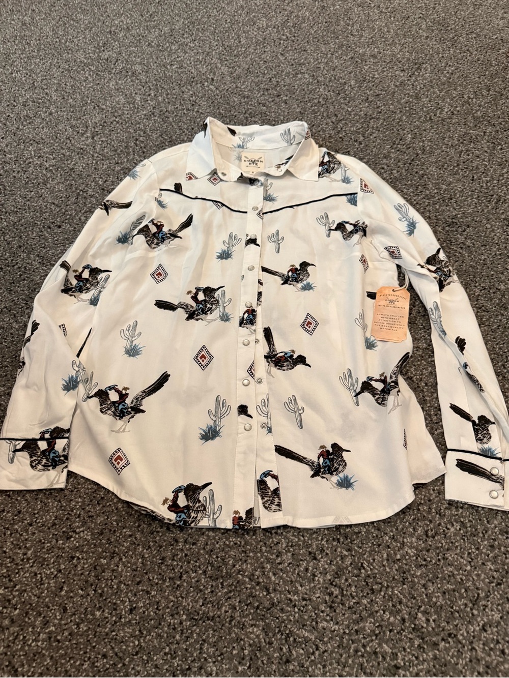 Womens new cotton rye long sleeve small